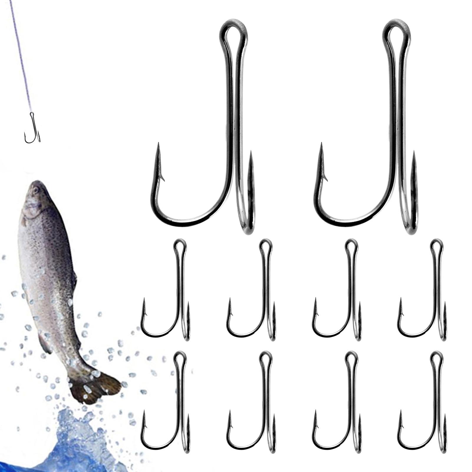 Fishing Hook Treble - Widerhaken-Angelhaken 10er-Pack aus Hochkarbon-Stahl, Dreifachhaken, Anti-Flucht-Froschköder-Set