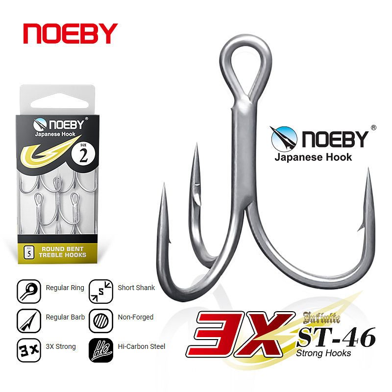 Fishing Hook Barbless - Noeby Angelhaken aus Kohlenstoffstahl, rund gebogen,