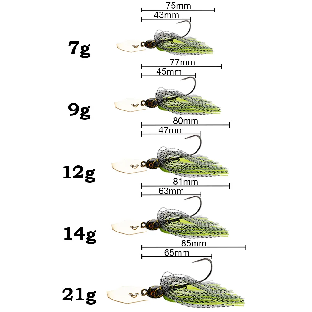 Spinner Köder 7g/9g/12g/14g/21 – Fishing Hook Weedless Bewertung und Preis