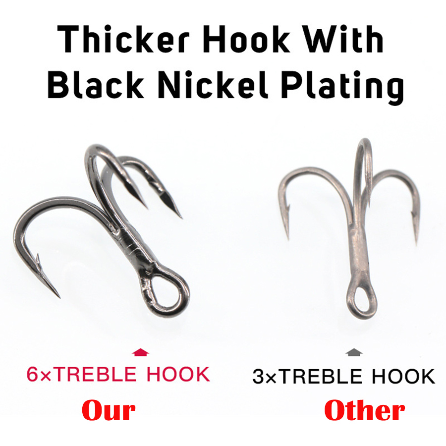 6 x Angel-Drillinge, schwarz,  – Fishing Hook Assortment Bewertung und Preis